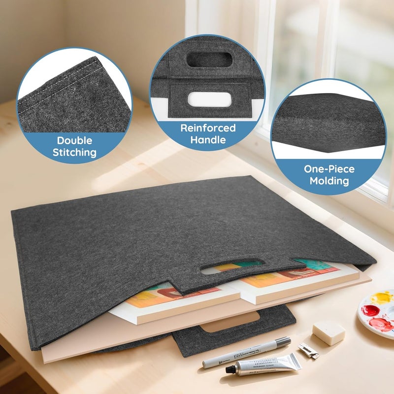 ZKOO Felt Art Portfolio Bag, Large Art Portfolio with Handles, Sturdy Artist Storage Bag for Artwork, Poster, Sketching, and Drawing (24 x 36 inch) - Image 4